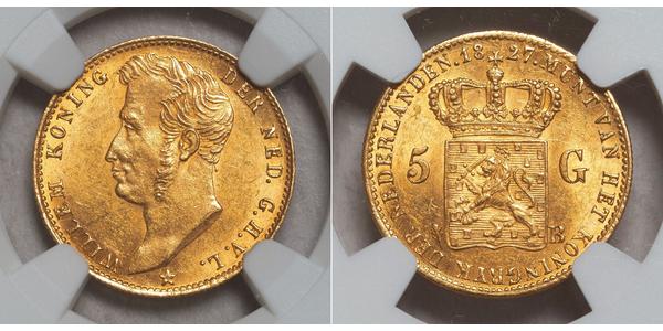 5 Гульден Нидерланды Золото William I of the Netherlands (1772 - 1843)