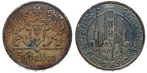 5 Гульден Gdansk (1920-1939) Серебро 