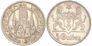 5 Гульден Gdansk (1920-1939) Серебро 