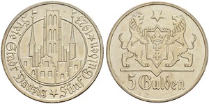 5 Гульден Gdansk (1920-1939) Срібло 