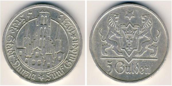 5 Гульден Gdansk (1920-1939) Срібло 