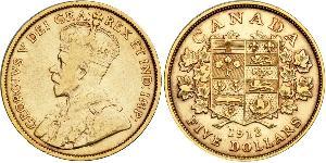 5 Долар Канада Золото Георг V (1865-1936)