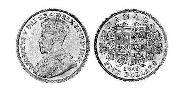 5 Долар Канада Золото Георг V (1865-1936)