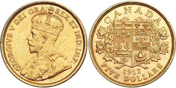 5 Долар Канада Золото Георг V (1865-1936)