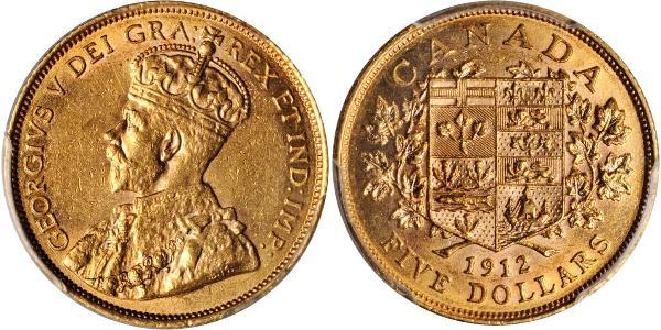 5 Долар Канада Золото Георг V (1865-1936)