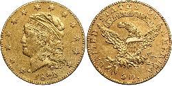 5 Долар США (1776 - ) Золото 