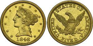 5 Долар США (1776 - ) Золото 
