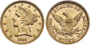 5 Долар США (1776 - ) Золото 