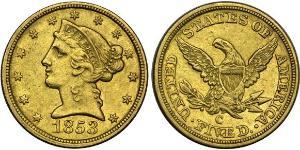 5 Долар США (1776 - ) Золото 
