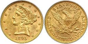 5 Долар США (1776 - ) Золото 