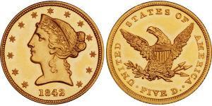 5 Долар США (1776 - ) Золото 