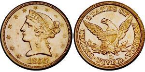 5 Долар США (1776 - ) Золото 