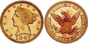 5 Долар США (1776 - ) Золото 