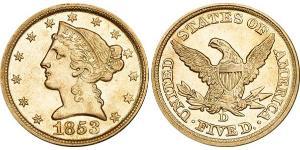 5 Долар США (1776 - ) Золото 