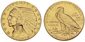 5 Долар США (1776 - ) Золото 