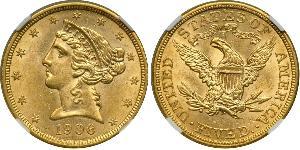 5 Долар США (1776 - ) Золото 