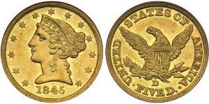 5 Долар США (1776 - ) Золото 