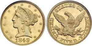5 Долар США (1776 - ) Золото 