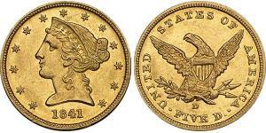 5 Долар США (1776 - ) Золото 