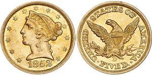 5 Долар США (1776 - ) Золото 