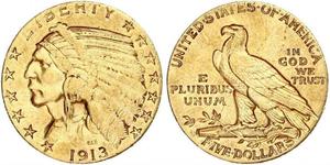 5 Долар США (1776 - ) Золото 