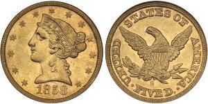 5 Долар США (1776 - ) Золото 