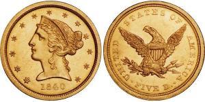 5 Долар США (1776 - ) Золото 