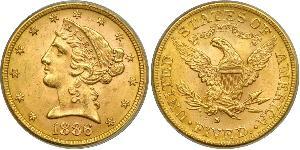 5 Долар США (1776 - ) Золото 