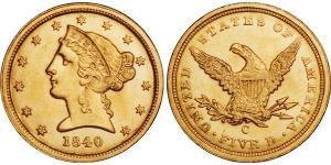5 Долар США (1776 - ) Золото 