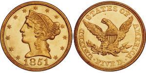 5 Долар США (1776 - ) Золото 