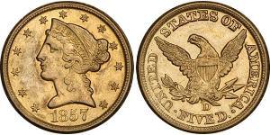5 Долар США (1776 - ) Золото 
