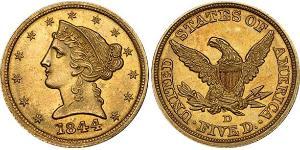 5 Долар США (1776 - ) Золото 