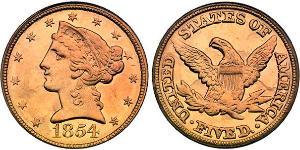 5 Долар США (1776 - ) Золото 