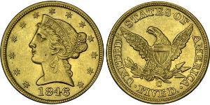 5 Долар США (1776 - ) Золото 