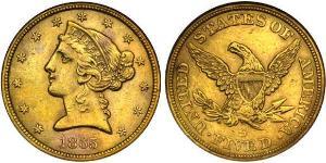 5 Долар США (1776 - ) Золото 