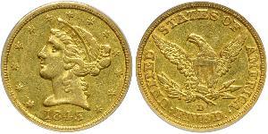 5 Долар США (1776 - ) Золото 