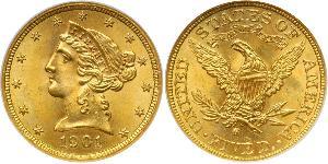 5 Долар США (1776 - ) Золото 