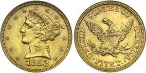 5 Долар США (1776 - ) Золото 