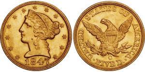5 Долар США (1776 - ) Золото 