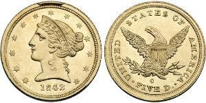 5 Долар США (1776 - ) Золото 