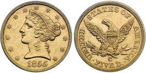 5 Долар США (1776 - ) Золото 