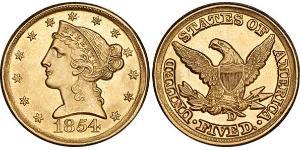 5 Долар США (1776 - ) Золото 