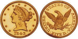 5 Долар США (1776 - ) Золото 