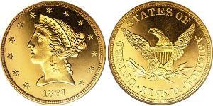 5 Долар США (1776 - ) Золото 
