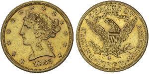 5 Долар США (1776 - ) Золото 