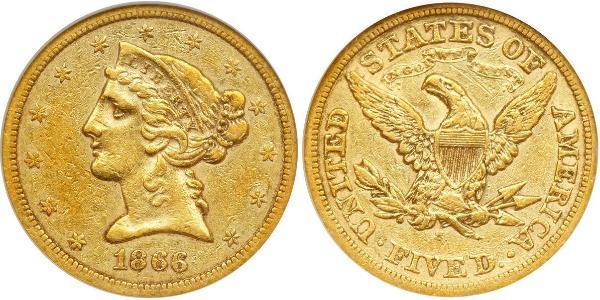5 Долар США (1776 - ) Золото 