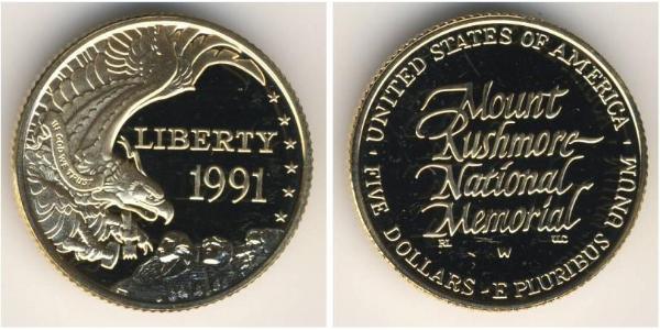 5 Долар США (1776 - ) Золото 