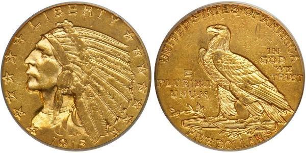 5 Долар США (1776 - ) Золото 