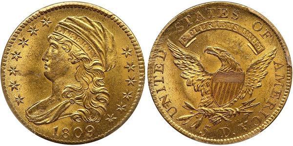 5 Долар США (1776 - ) Золото 