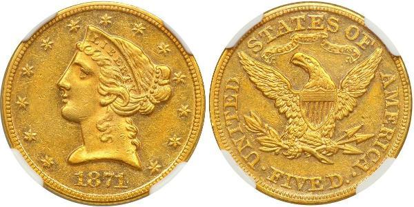 5 Долар США (1776 - ) Золото 